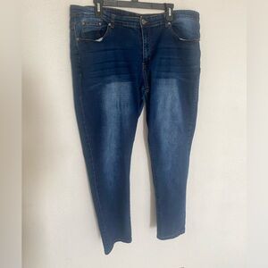 Werso Women’s Blue Denim Jeans Size 20W Stretch Mid Rise Skinny Tapered Leg